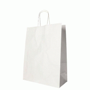 PAPSTAR 25 sacs, papier 35 cm x 26 cm x 12 cm blanc avec poignée torsadée - blanc papier 88411