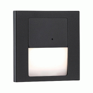 Paulmann Encastré mural LED Tsaro  carré 80x80mm  1W 80lm 230V  2700K Noir mat 80004 - noir plastique 80004