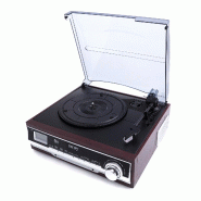 Pickering Platine vinyle Camry CR1113 33/45/78 RPM - avec radio - Haut-parleur intégré - Fonction horloge et minuterie - 3666638036780