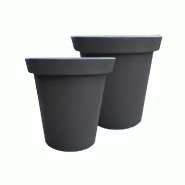 PLAST'UP ROTOMOULAGE Pot de fleurs rond xxl delight 420l- lot de 2 - GRIS - gris 0637962080698