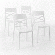 RATTATAN Set 4 Chaises en polypropylène avec fibre de verre empilables pour extérieur et jardin, bar et restaurant, cuisine design moderne - MARTINA RATTATAN Set 4 Chaises en polypropylène avec fibre de verre empilables pour extérieur et jardin, bar et restaurant, cuisine design moderne - MARTINA