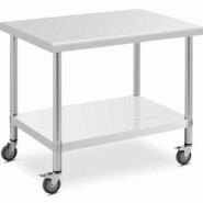 Royal Catering RCAT-100/70-W Table de Travail 70 x 100 cm - Capacité de Charge 155 kg - Plan de Travail pour Atelier et Cuisine - multi-matériau 406
