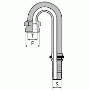 Série S - Forte - Cône 24° - Crosse Manitou® - Mâle 180° (CES180) - 8 , 1/2" , 12.7 , m30x200 , 20