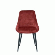 SIT Möbel Lot de 2 chaises en velours | Accoudoirs Supposed | Revêtement en velours rouge | Pieds en métal noir | L 48 x P 57 x H 84 cm - multicolo SIT Möbel Lot de 2 chaises en velours | Accoudoirs Supposed | Revêtement en velours rouge | Pieds en métal noir | L 48 x P 57 x H 84 cm - multicolo