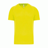 T-shirt de sport manches courtes col v homme Fluorescent Yellow 3XL 100% Polyester - XXXL 3663639065177