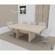 Table de réunion rectangulaire TAK - Mobel Linea. - Non, 200, Acacia clair_0