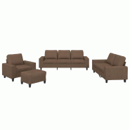VidaXL Ensemble de canapés 4 pcs marron tissu Modèle Zenith Vision - 3201877