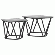 VidaXL Ensemble de tables d'appoint 2 pcs Gris Sonoma Modèle Terra Industriel - 868270