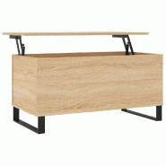 VidaXL Table basse Chêne sonoma 90x44,5x45 cm Bois d'ingénierie Modèle Atlas Moderne - 830983