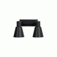 WellHome - Applique murale Baikal noire 38 x 21 x 21 cm - noir métal WH3395
