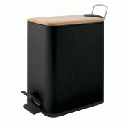 WellHome - Poubelle à pédale de 5L de couleur Noire 14x28x29cm - ERIK - noir acier WH17067