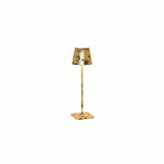 Zafferano Lampe De Table Led Poldina Pro Black Gold Leaf Craquelè Rechargeable Et Dimmable Avec Batterie Jusqu'À 12 Heures - noir 8058945333297