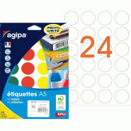 168 étiquettes coloris assortis multi-usage, diamètre 30 mm (7 feuilles A5 / cdt) - 3270241018288