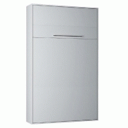 ARMOIRE LIT ESCAMOTABLE KOMPACT VIARDO  OUVERTURE ASSISTÉE, COLORIS BLANC MAT COUCHAGE 140*200 CM.