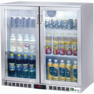 Arrière-bar inox - 2 portes vitrées battantes (C2BI) l900mm AFI collin-lucy
