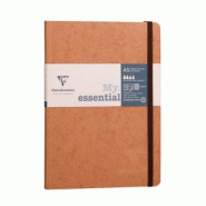 Clairefontaine Lot de 5 Carnet Age Bag My.Essential A5, 192p./96 feuilles 90 g/m² ivoire cousues, couv. Coloris tabac, quadrillé 5x5 - 3329680793420