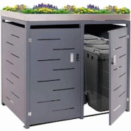 Décoshop26 - Abri de poubelles extérieur conteneurs à ordures avec bac à pantes jusqu'à 4 bacs 125x140x102 cm en inox-métal 04_0005612 - 3000618932691 Décoshop26 - Abri de poubelles extérieur conteneurs à ordures avec bac à pantes jusqu'à 4 bacs 125x140x102 cm en inox-métal 04_0005612 - 3000618932691