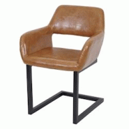 Décoshop26 - Chaise de salle à manger bureau visiteur sans roulette design rétro en synthétique marron pied en métal 04_0002159 - marron 3000251332698 Décoshop26 - Chaise de salle à manger bureau visiteur sans roulette design rétro en synthétique marron pied en métal 04_0002159 - marron 3000251332698