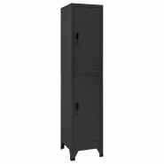 Helloshop26 - Armoire à casiers moderne avec compartiments adaptés école bureau 38 x 45 x 180 cm en acier anthracite 02_0046995 - acier 3000234537133