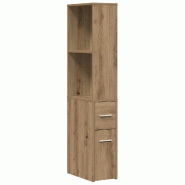 Helloshop26 - Armoire de salle de bain étroite avec roulettes 22 x 41 x 135 cm rangement pratique design contemporain en bois 02_0050672 - métal 300