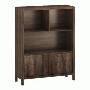 Helloshop26 - Commode meuble de rangement pratique entrée salon chambre 103 x 80 x 28 cm effet noyer - Bois manufacturé 3000224615261