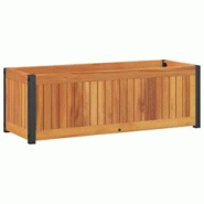 Helloshop26 - Jardinière bac lit surélevé plantes fleurs terrasse jardin 80 x 30 x 27,5 cm bois massif d'acacia et acier marron 02_0037866 - 300021 Helloshop26 - Jardinière bac lit surélevé plantes fleurs terrasse jardin 80 x 30 x 27,5 cm bois massif d'acacia et acier marron 02_0037866 - 300021