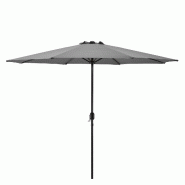 Helloshop26 - Parasol de jardin polyester Acier diamètre 300 cm gris 03_0005910 - gris acier 3000695799781
