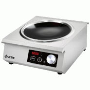 KBS Gastrotechnik KBS Wok à induction boîtier en acier inoxydable 5 Kw Schott-Ceran ® surface de cuisson en vitrocéramique - 10911014
