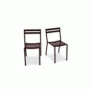 Lot de 2 chaises en métal FLANER - bordeaux