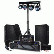 Pack Sono 1800W BM SONIC Ampli 1000W, Paire d'Enceintes Passives 2x400W, Table de Mixage, Portique 4 Lumières Xperformer - 3666638038272