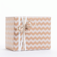 Papier cadeau chevrons blancs en 0.70x100 m