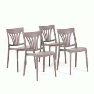 RATTATAN Set 4 Chaises en polypropylène avec fibre de verre empilables pour extérieur et jardin, bar et restaurant, cuisine design moderne - GINA - RATTATAN Set 4 Chaises en polypropylène avec fibre de verre empilables pour extérieur et jardin, bar et restaurant, cuisine design moderne - GINA -