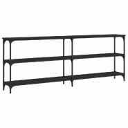 Table console noir 200x29x75 cm bois d'ingénierie Modèle Atlas Smart Pro - 834110