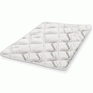 The White Stone Topper 150 x 190 cm | Topper ergonomique 5 cm | Ouate Soft | Respirant et antiallergique - blanc Mousse à mémoire de forme TOPPERCAR