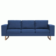 VidaXL Canapé à 3 places Tissu Bleu Modèle Isandro - 281386
