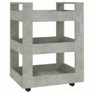 VidaXL Chariot de cuisine Gris béton 60x45x80 cm Bois d'ingénierie - gris Bois manufacturé 816820