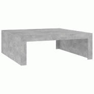 VidaXL Table basse gris béton 100x100x35 cm bois d'ingénierie Modèle Apex Ligne Élite - 808571