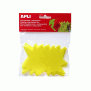Apli Lot de 10 étiquettes polypro, forme éclaté 8x12, coloris jaune fluo - 3270241020519