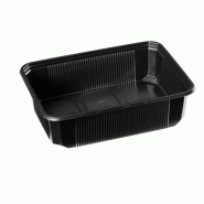 Barquette Noire Polypro 500cc + couvercle par 300 pièces JORIDEAL - noir plastique polypropylène 3519400999359
