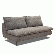 CANAPÉ LIT COMPACT 3 PLACES EXPRESS LISBONNE 160CM SOMMIER À LATTES MATELAS 13CM TISSU TWEED GRIS CHINÉ