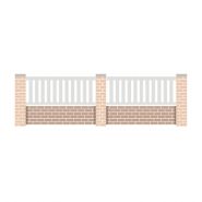 Carnau - clôtures en pvc - sothoferm - avec lames ajourées verticales de 70 x 20 mm et traverses de 120 x 28 mm