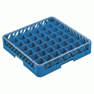 Casier de lavage verres 49 compartiments polypropylène 50x50x10 cm bleu