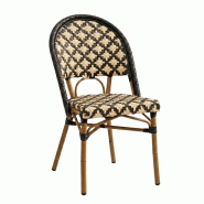 Chaise figari premium en rotin synthétique style bistrot pour extérieur - tigaone - 3701680323416