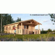 Chalet en bois plain-pied vosges / 73 m² / en kit / toit double pente