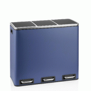 Collecteur de déchets / système de tri des déchets Clean 9 - 54L (3x18L) acier bleu marine hjh OFFICE - bleu acier 741119