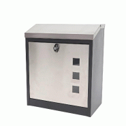 Décoshop26 - Boîte aux lettres XXL verrouillable enduit de poudre 52x44x25cm acier inoxydable noir 04_0001341 - noir inox 3000622032691