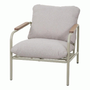Décoshop26 - Fauteuil de jardin confortable structure tubulaire moderne en aluminium vert clair avec coussins beige 04_0009596 - beige aluminium 3000
