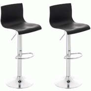 Décoshop26 - Lot de 2 tabourets de bar design classique hauteur réglable en plastique noir et métal chromé 10_0004185 - noir 3000251972733 Décoshop26 - Lot de 2 tabourets de bar design classique hauteur réglable en plastique noir et métal chromé 10_0004185 - noir 3000251972733