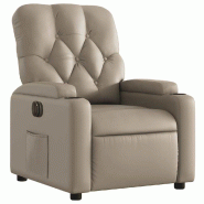 Fauteuil inclinable électrique Cappuccino Similicuir Modèle Rerviora - 8721012172524