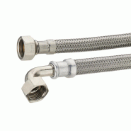 Flexible sanitaire coude tresse inox - 100cm - 3/4 ff